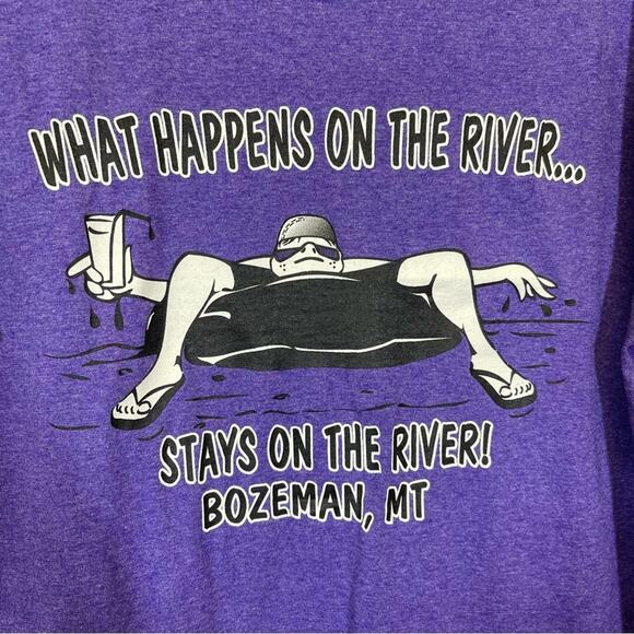 Fruit of the Loom, Bozeman Montana River Floating T-Shirt. Size Medium. - Picture 3 of 6